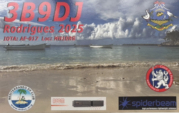 QSL 3B9DJ